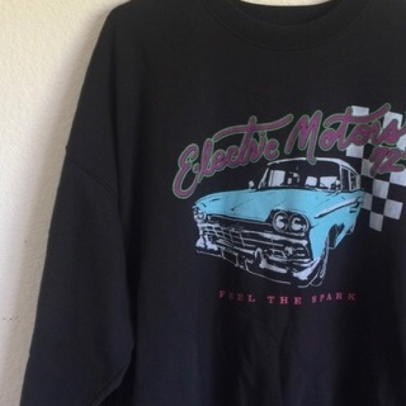 Brandy Melville Sweaters - RARE BRANDY OVERSIZED ELECTRIC MOTORS SWEATER